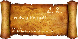 Lendvay Kristóf névjegykártya
