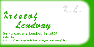 kristof lendvay business card