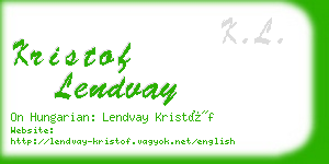 kristof lendvay business card